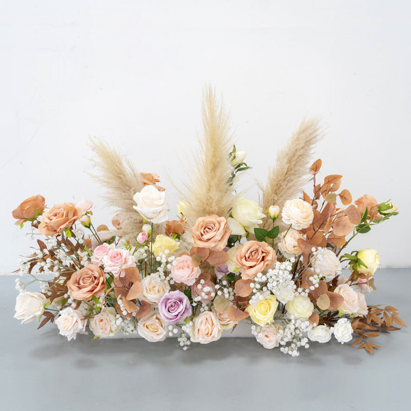 Arche florale élégante en forme de lune pour cérémonie de mariage - Arche de fleurs artificielles pour mariages, événements et occasions spéciales