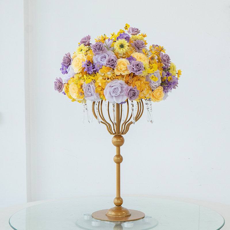 ValarFlower Luxury Artificial Floral Centerpiece, Elegant Wedding Table Arrangement, Romantic Reception Party Decor TF-131