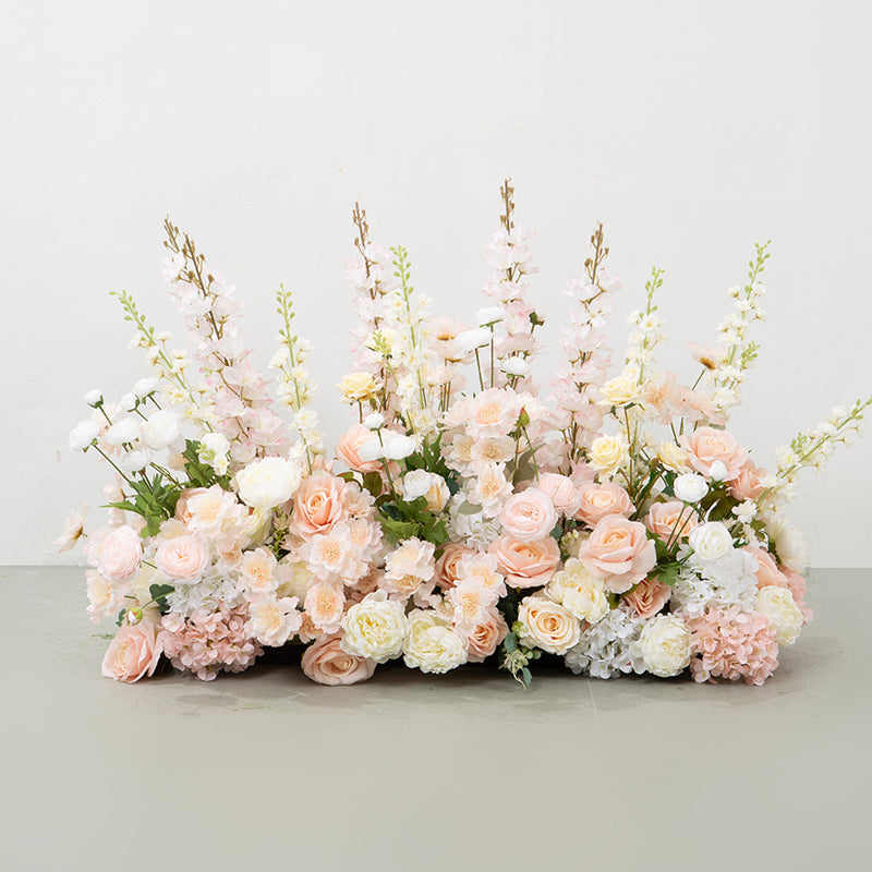 Luxury 5D Pink Heart-Shaped Floral Wedding Backdrop, Artificial Flower Arrangement Decor, Romantic Flower Arch Stand HA-401