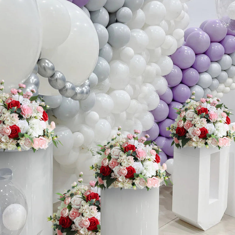 Decoración Floral de Boda Bola de Flores Artificiales Elegante Arreglo de Flores Falsas para Pasillo de Boda, Ceremonia, Banquete y Decoración de Eventos FA-228