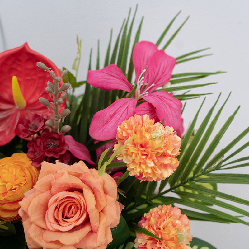 ValarFlower Tropical Garden Artificial Floral Arrangement Set, Wedding Welcome Sign Flowers, Table Centerpiece & Event Backdrop Decor FA-348