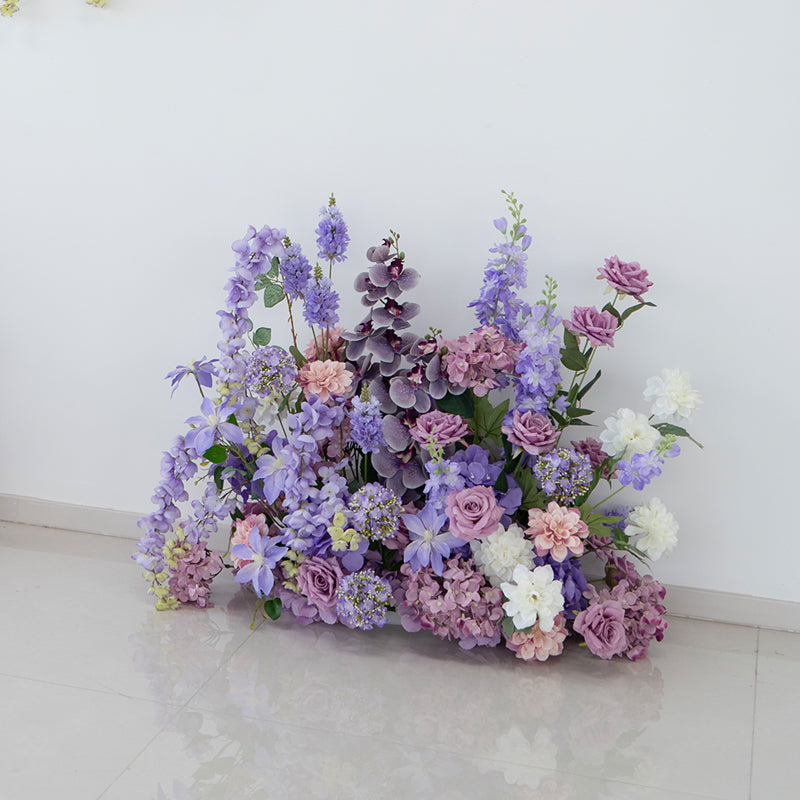 Valar Flower Lavender Wall-Mounted Artificial Flower Arrangement – Wedding Backdrop Floral Panel Set for Ceremony & Event Decor FA-280