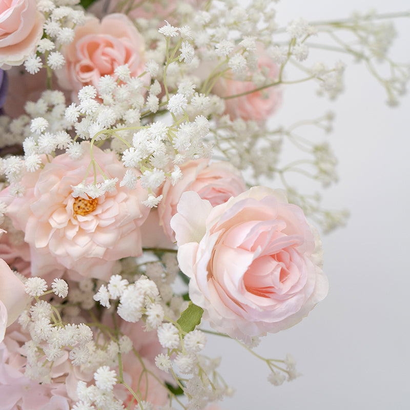 Valar Flower Pastel Pink and Lavender Standing Floral Arch Set for Wedding Ceremony Decoration VA-390