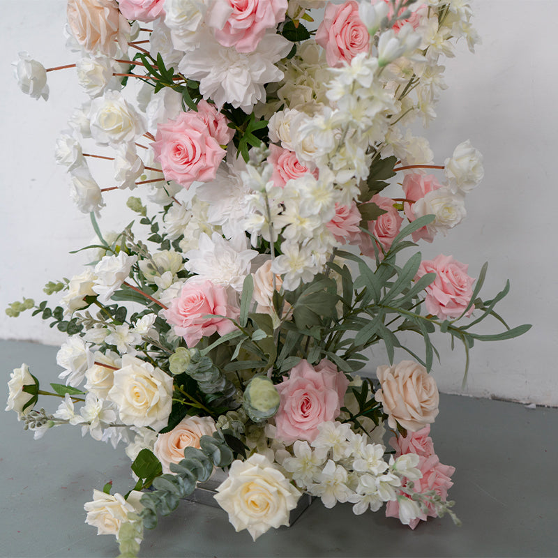 Eleganter Blumenbogen in Mondform für die Hochzeitszeremonie – Künstlicher Blumenbogen für Hochzeiten, Veranstaltungen und besondere Anlässe