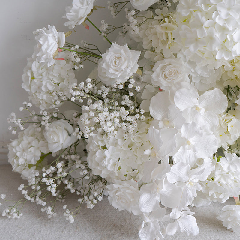 Valar Flower All-White Faux Floral Wall Set – Elegant Hanging Installation for Wedding Ceremony & Luxury Display VA-374