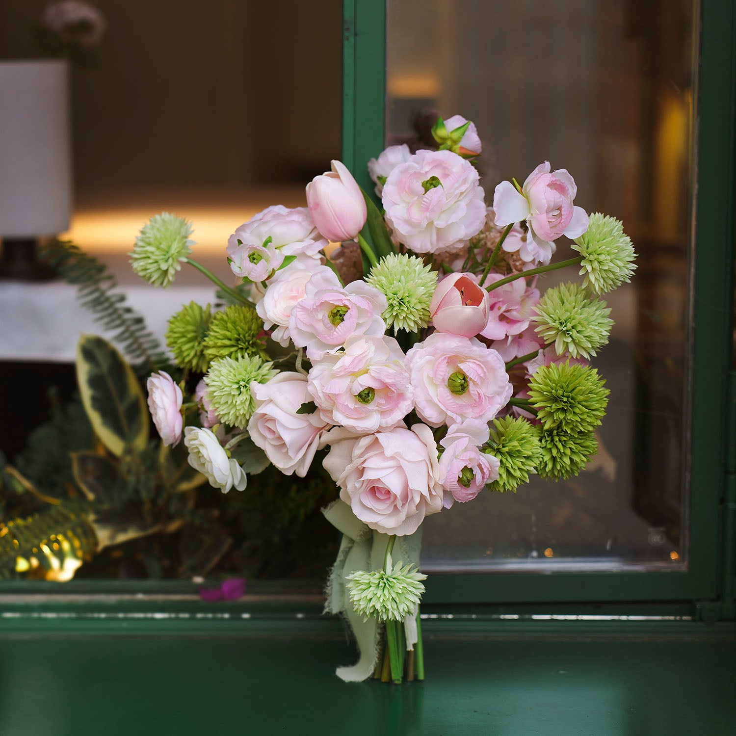 Elegant Faux Floral Bouquet Set | Realistic Artificial Flowers for Wedding, Gift, or Home Decor VB-206 (Without Vase)