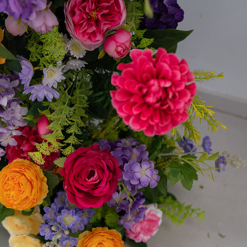 Arche florale élégante en forme de lune pour cérémonie de mariage - Arche de fleurs artificielles pour mariages, événements et occasions spéciales