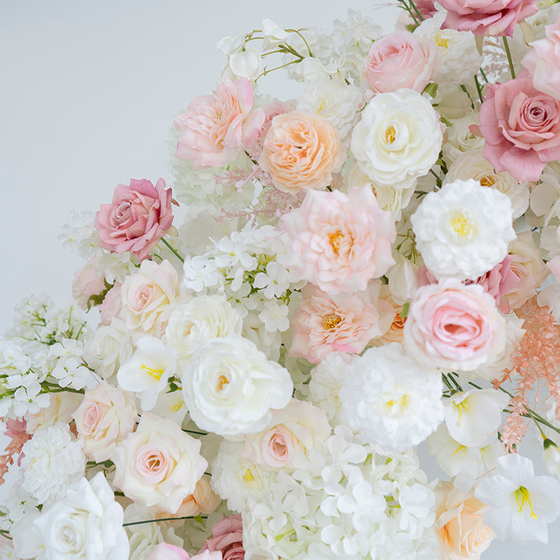 Eleganter Blumenbogen in Mondform für die Hochzeitszeremonie – Künstlicher Blumenbogen für Hochzeiten, Veranstaltungen und besondere Anlässe