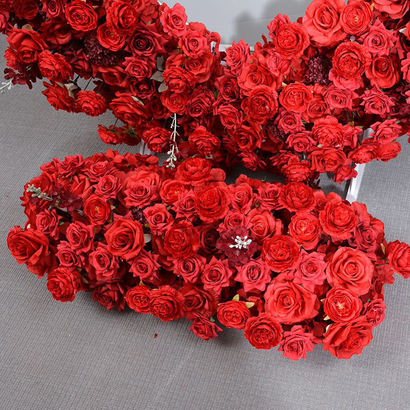 Heart-Shaped Artificial Rose Arch – Romantic Wedding Ceremony Backdrop, Event Decoration, and Floral Display HA-403