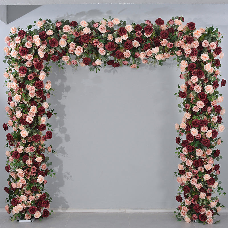 Artificial Rose Wedding Arch Elegant Floral Backdrop for Ceremony, Reception, and Event Decorations VA-327