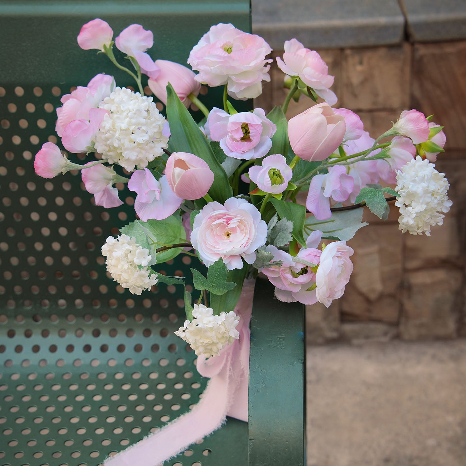 Elegant Faux Floral Bouquet Set | Realistic Artificial Flowers for Wedding, Gift, or Home Decor VB-206 (Without Vase)