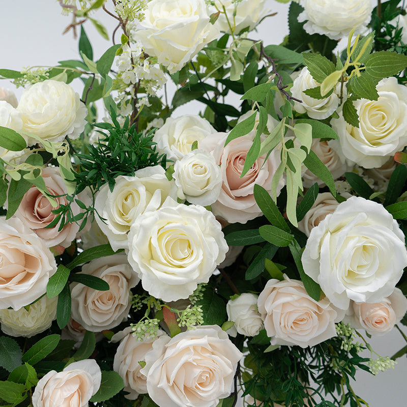 Arco de Flores Artificiales Inspirado en Monet – Fondo Colorido Impresionista para Bodas, Ceremonias o Eventos VA-366