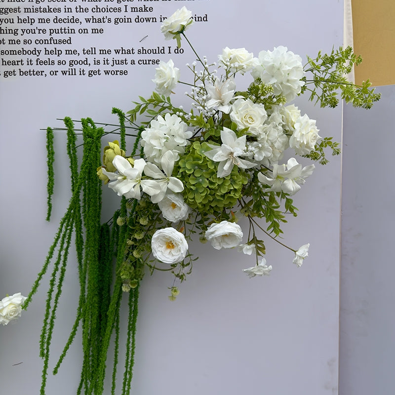 Valar Flower White Forest-Inspired Wedding Aisle Floral Runner — Artificial Ceremony Flowers & Decorative Arrangements WF-115