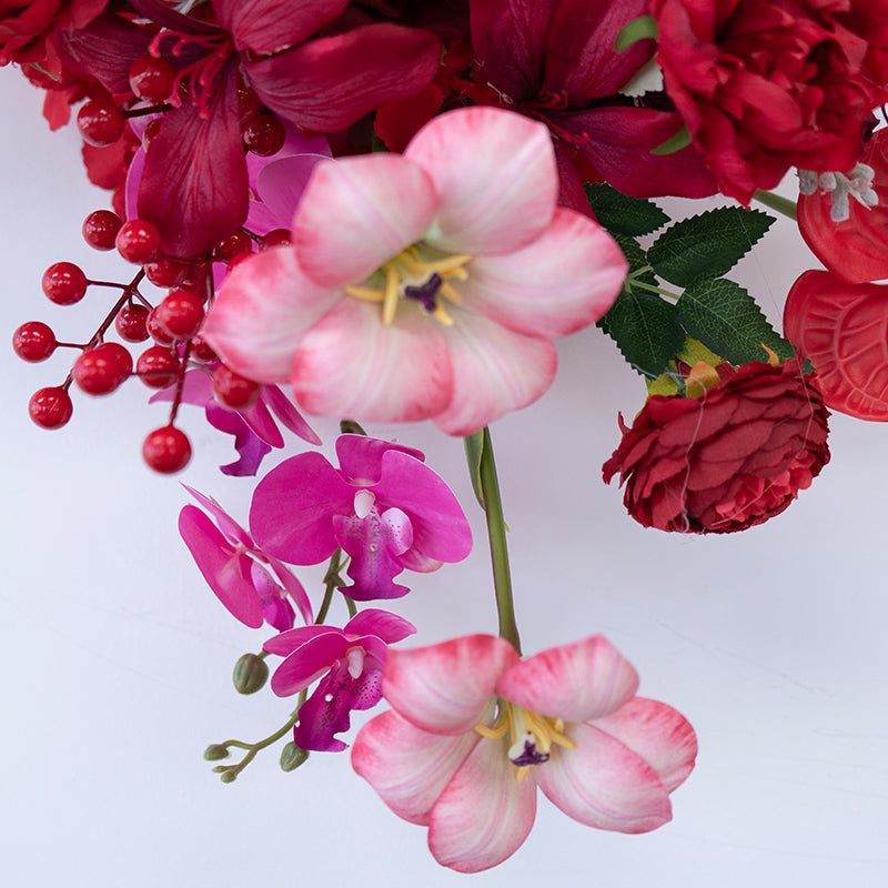 Valar Flower Luxury Red Artificial Flower Arrangement Kit for Wedding Ceremony, Reception & Event Styling FA-302