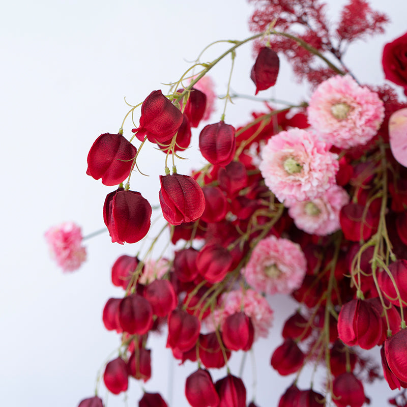 우아한 파란색과 흰색 꽃 장식 결혼식 아치, 인공 꽃 배열, 의식 배경 및 이벤트 장식 FA-211