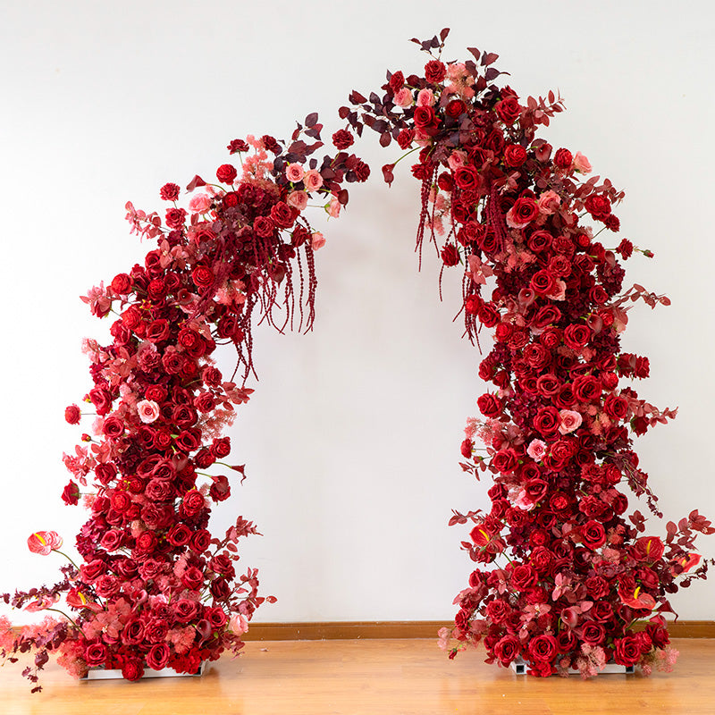 Eleganter Blumenbogen in Mondform für die Hochzeitszeremonie – Künstlicher Blumenbogen für Hochzeiten, Veranstaltungen und besondere Anlässe