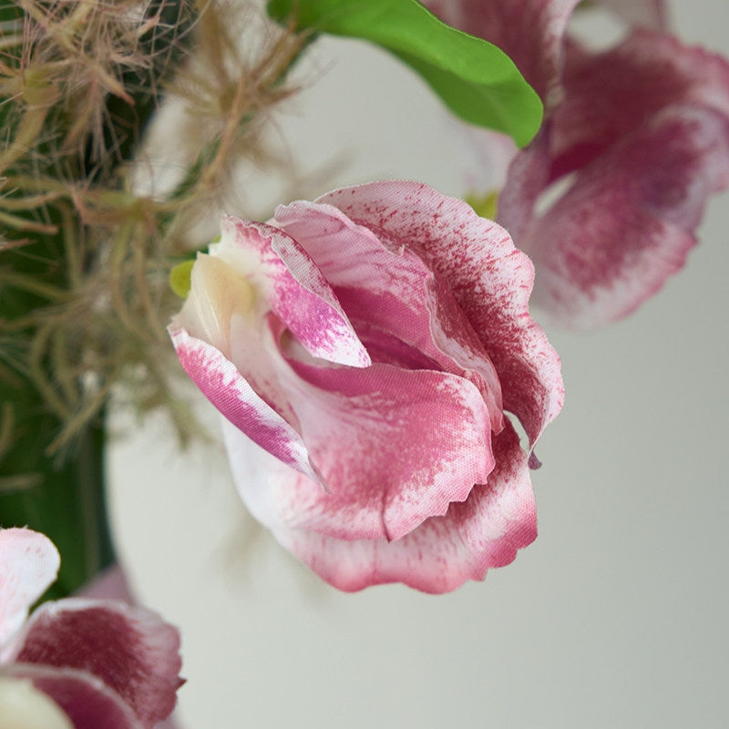 ValarFlower Modern Artificial Bridal Bouquet, Pink Anthurium & Black Calla Lily Faux Flower Bouquet for Bride, Bridesmaid, Wedding Ceremony & Photoshoot VB-259