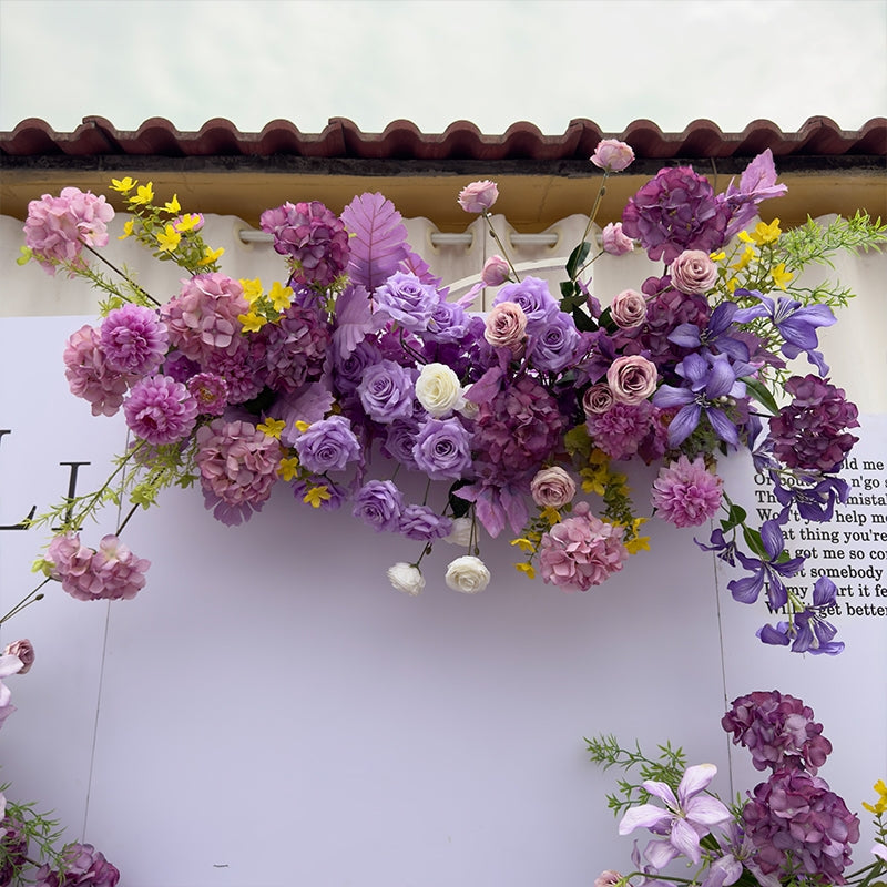 Valar Flower Rose Purple Wedding Aisle Floral Runner — Artificial Ceremony Flowers & Decorative Arrangements WF-114