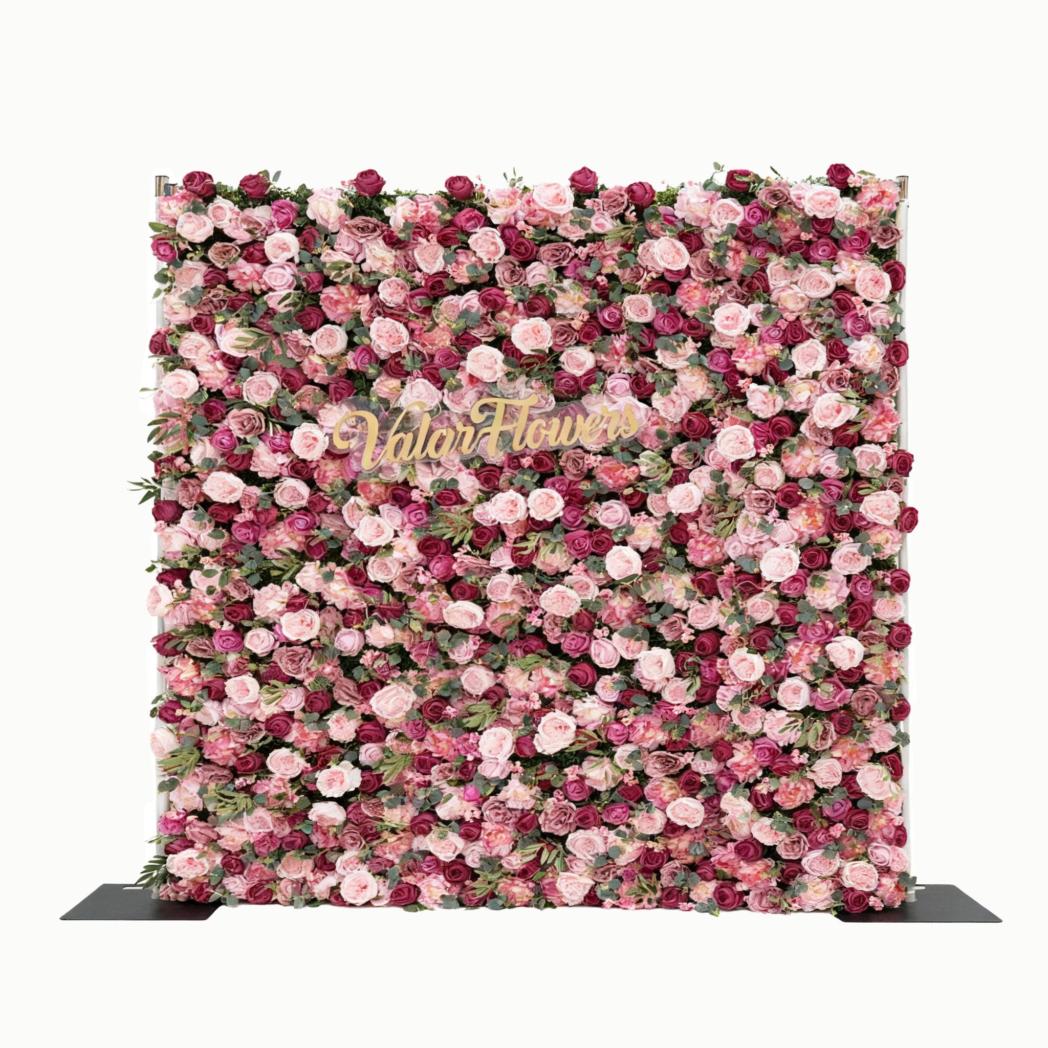 バラーフラワーロールアップファブリック人工ミックスワインベリーと藤紫のブーケフラワーウォールウェディングバックドロップ、フローラルパーティーデコール、イベントフォトグラフィー-VF-068