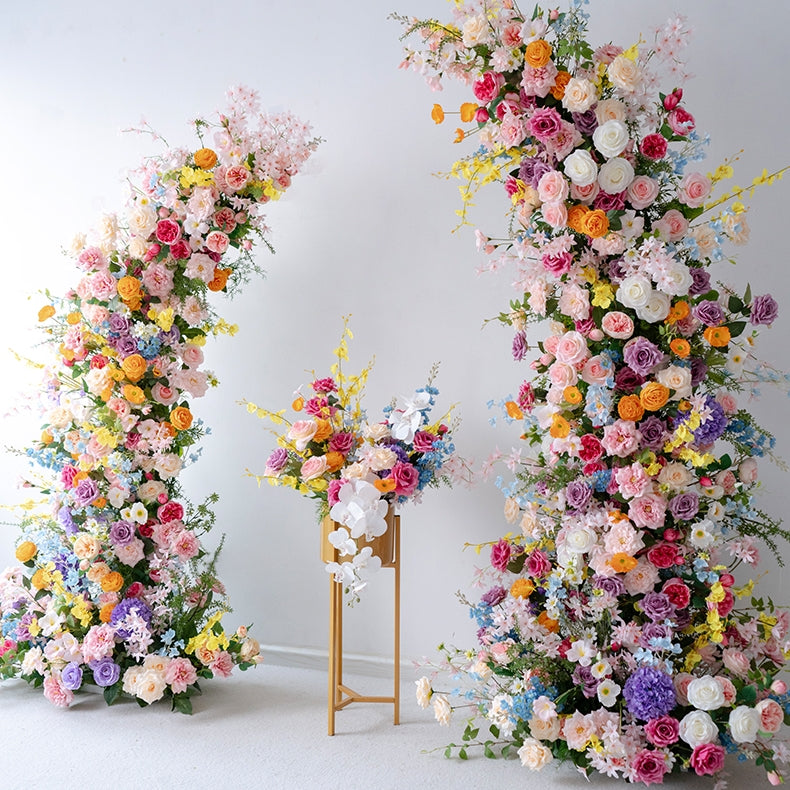 Eleganter Blumenbogen in Mondform für die Hochzeitszeremonie – Künstlicher Blumenbogen für Hochzeiten, Veranstaltungen und besondere Anlässe