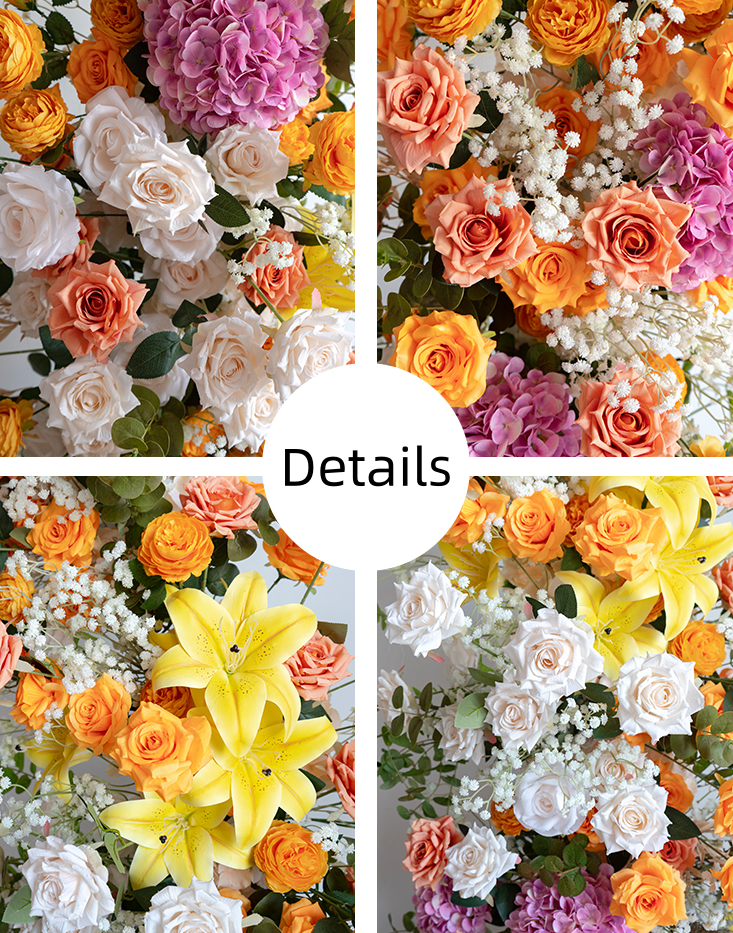 Arche florale élégante en forme de lune pour cérémonie de mariage - Arche de fleurs artificielles pour mariages, événements et occasions spéciales