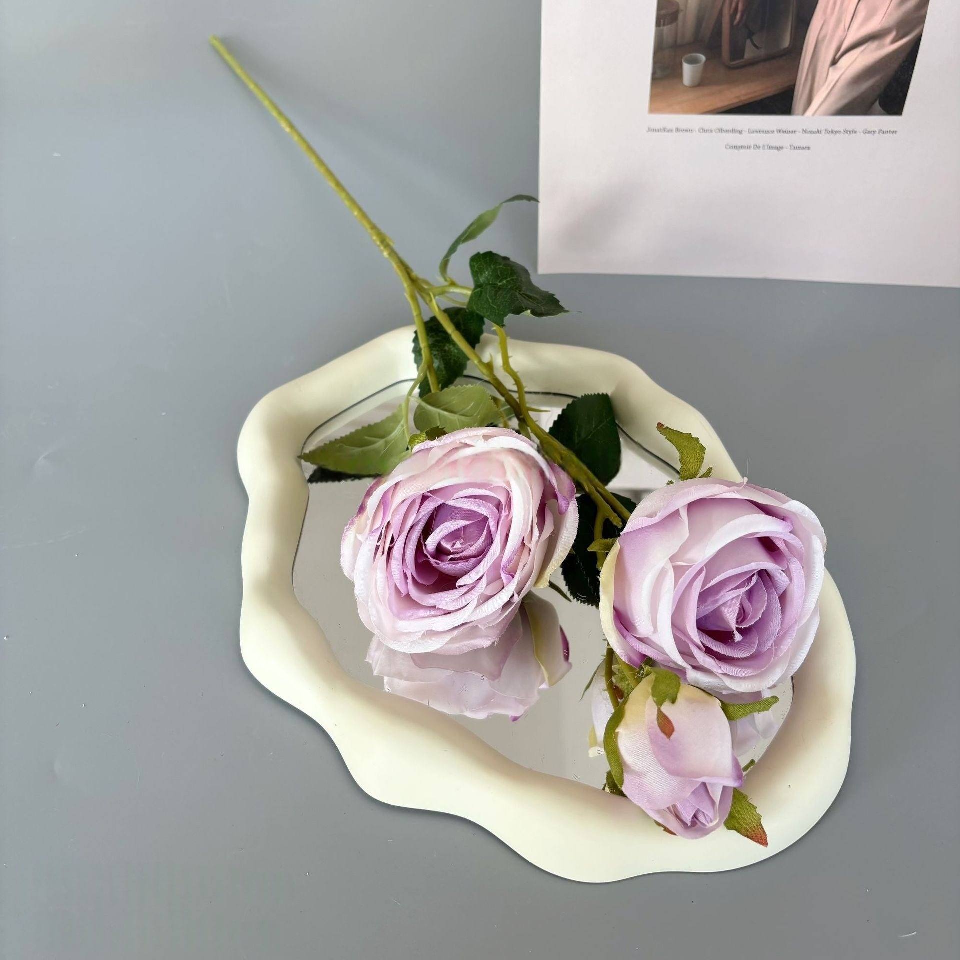 Schwarz-rosa Kunstblumen-Set – Moderne Geburtstagsparty-Hintergrunddekoration mit Kunstblumenarrangement FA-255