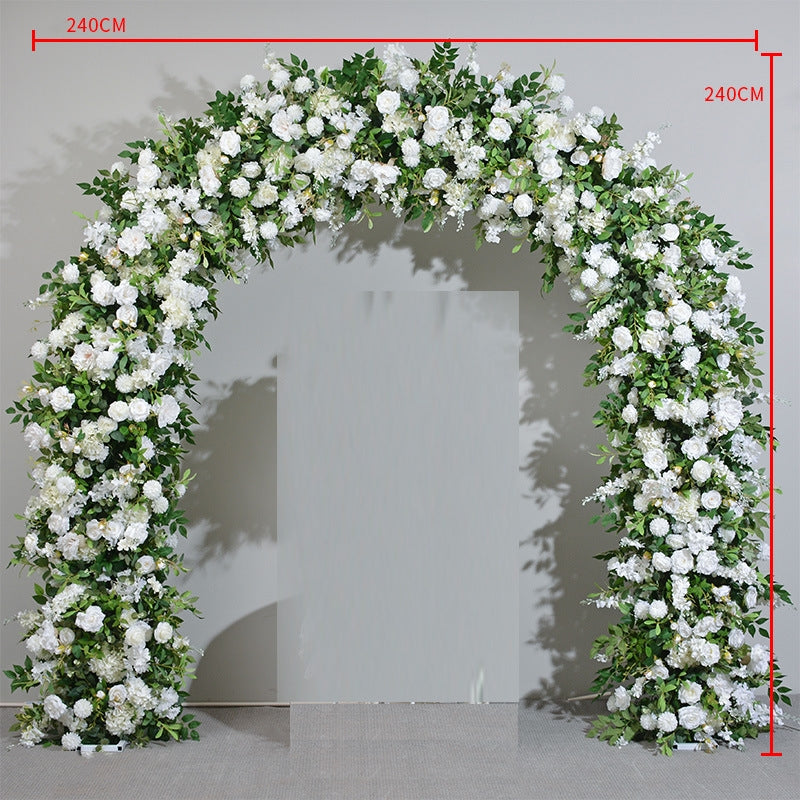 Wedding Arch Floral Arrangement, Faux Floral Installation for Welcome Photography Background, Rustic Style Floral Columns VA-323