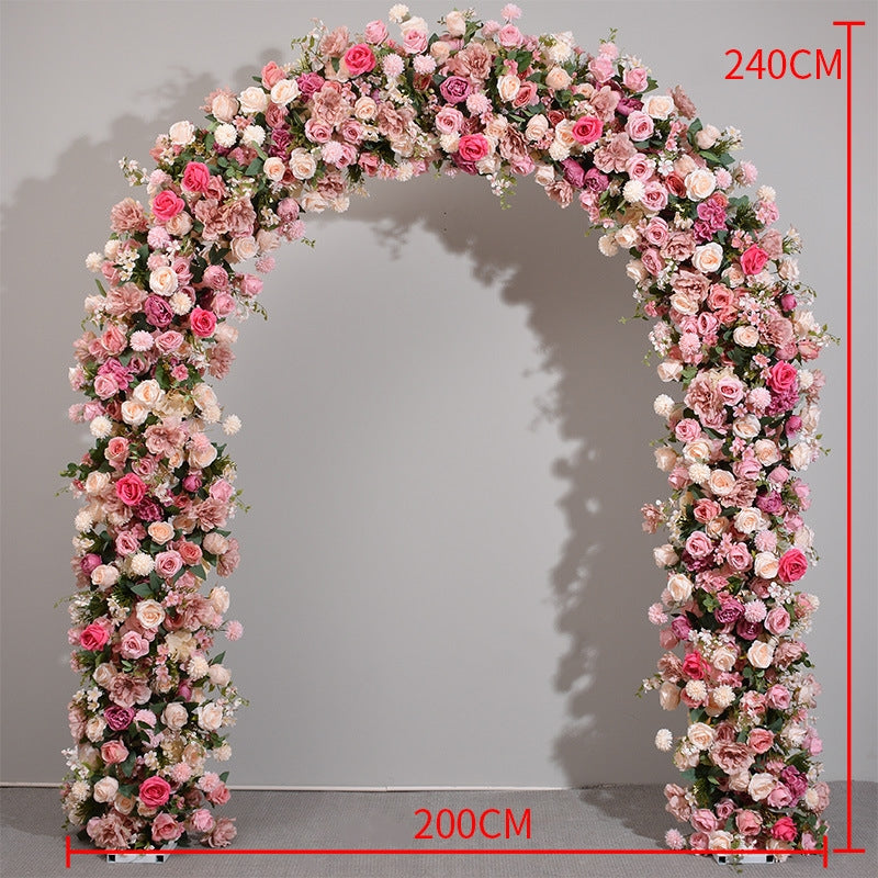 Arche florale élégante en forme de lune pour cérémonie de mariage - Arche de fleurs artificielles pour mariages, événements et occasions spéciales