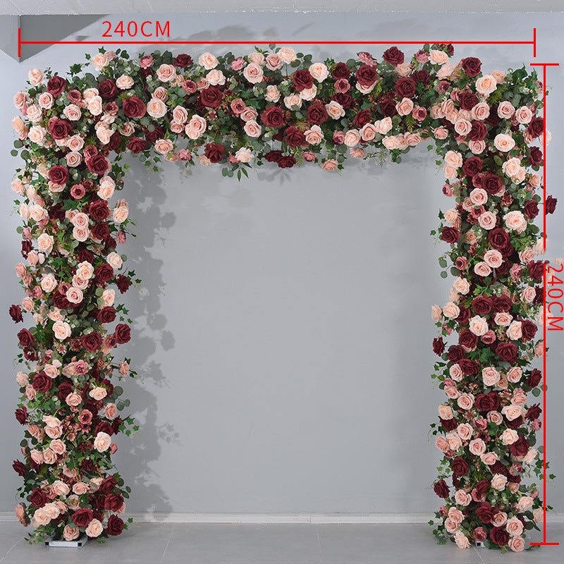 Artificial Rose Wedding Arch Elegant Floral Backdrop for Ceremony, Reception, and Event Decorations VA-327