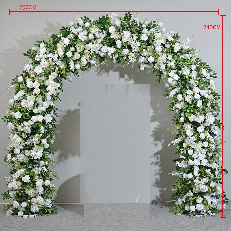 Wedding Arch Floral Arrangement, Faux Floral Installation for Welcome Photography Background, Rustic Style Floral Columns VA-323