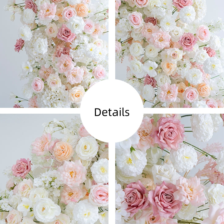 Eleganter Blumenbogen in Mondform für die Hochzeitszeremonie – Künstlicher Blumenbogen für Hochzeiten, Veranstaltungen und besondere Anlässe