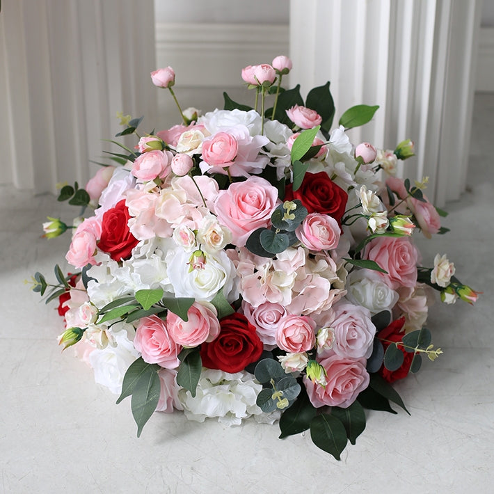 Decoración Floral de Boda Bola de Flores Artificiales Elegante Arreglo de Flores Falsas para Pasillo de Boda, Ceremonia, Banquete y Decoración de Eventos FA-228