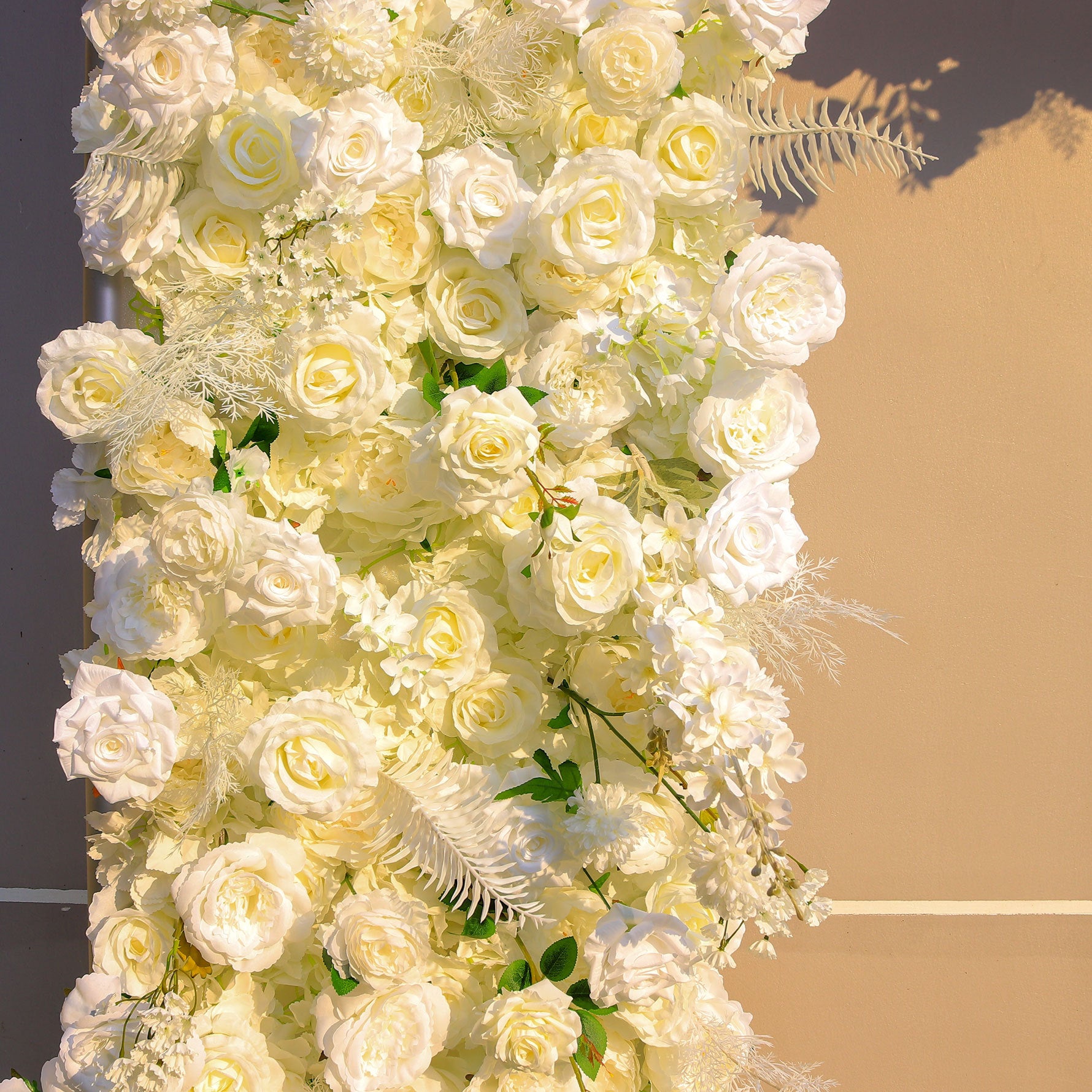 Elegant All-White Faux Floral Archway – Rectangular Flower Frame for Weddings, Parties, and Photoshoots VA-356