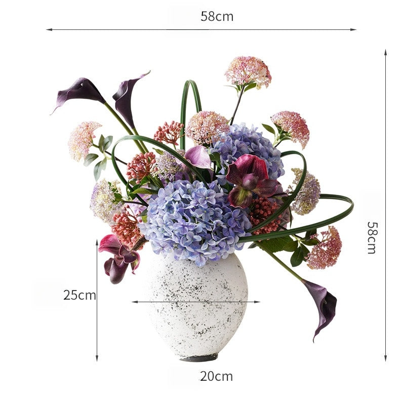 ValarFlower Luxury Artificial Orchid & Hydrangea Floral Arrangement for Home Decor, Wedding Table Centerpiece & Event Decoration VB-235