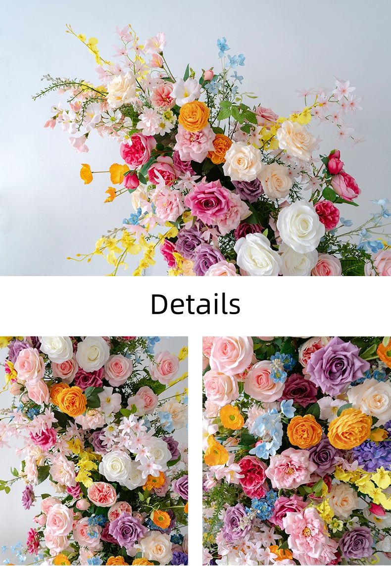 Eleganter Blumenbogen in Mondform für die Hochzeitszeremonie – Künstlicher Blumenbogen für Hochzeiten, Veranstaltungen und besondere Anlässe