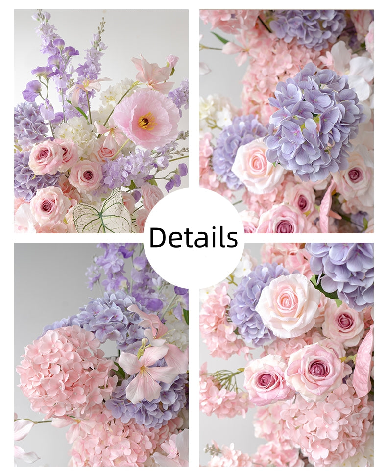 Arche florale élégante en forme de lune pour cérémonie de mariage - Arche de fleurs artificielles pour mariages, événements et occasions spéciales