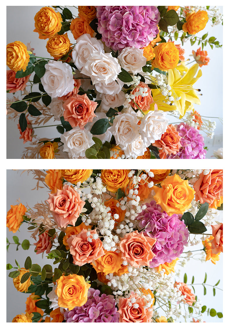 Eleganter Blumenbogen in Mondform für die Hochzeitszeremonie – Künstlicher Blumenbogen für Hochzeiten, Veranstaltungen und besondere Anlässe