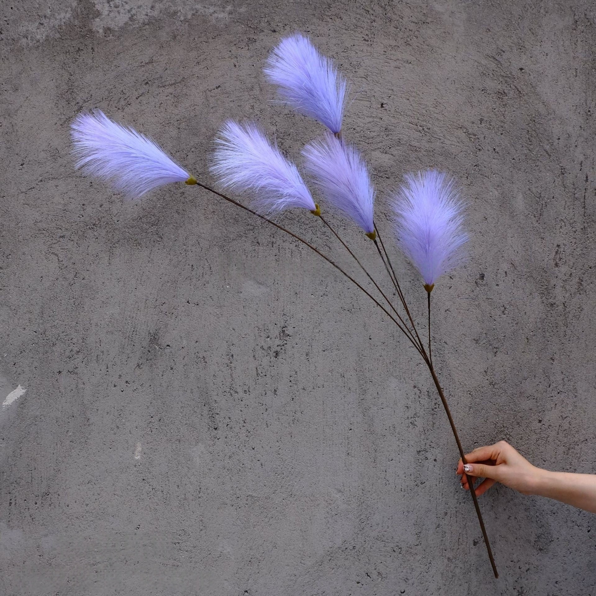 Valar Flower Dopamine Decor Bunny Tails – 5-Head Faux Feather Grass for Vases, Boho & Pastel Interiors FS-1071