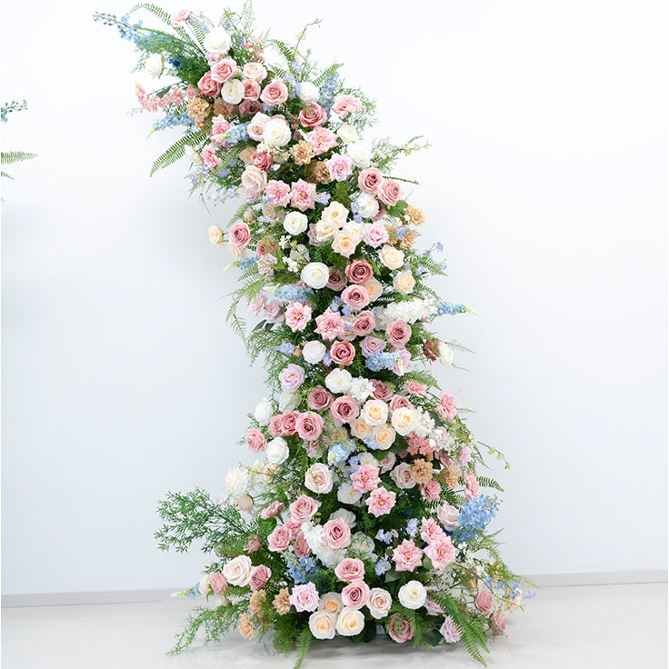 Eleganter Blumenbogen in Mondform für die Hochzeitszeremonie – Künstlicher Blumenbogen für Hochzeiten, Veranstaltungen und besondere Anlässe