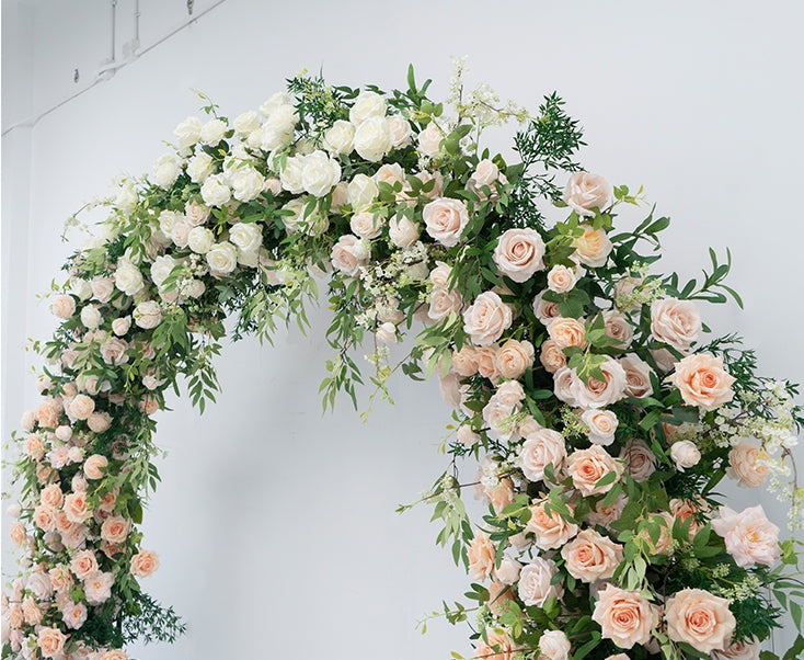 Arco de Flores Artificiales Inspirado en Monet – Fondo Colorido Impresionista para Bodas, Ceremonias o Eventos VA-366
