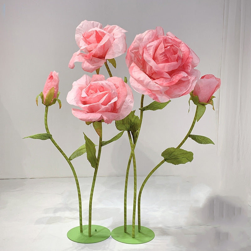 زينة أرضية من براعم الورد الصناعية متعددة الأحجام للزفاف والفعاليات وعروض النوافذ VF2255