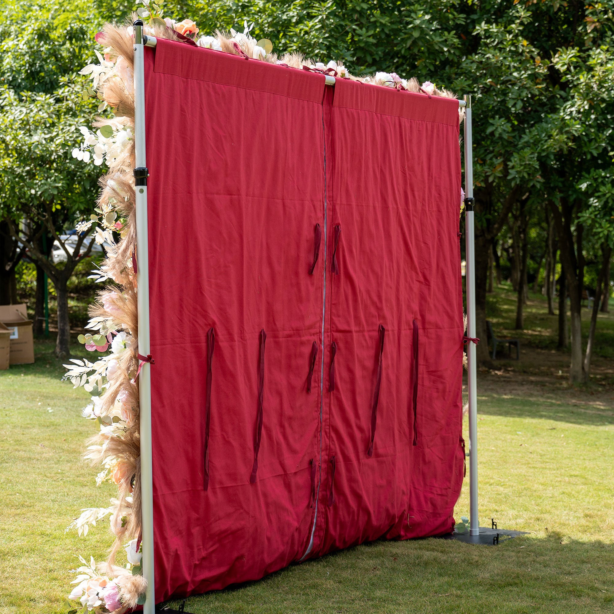 バラーフラワーロールアップファブリック人工花壁結婚式バックドロップ、フローラルパーティーデコレーション、イベントフォトグラフィー-VF-327-2