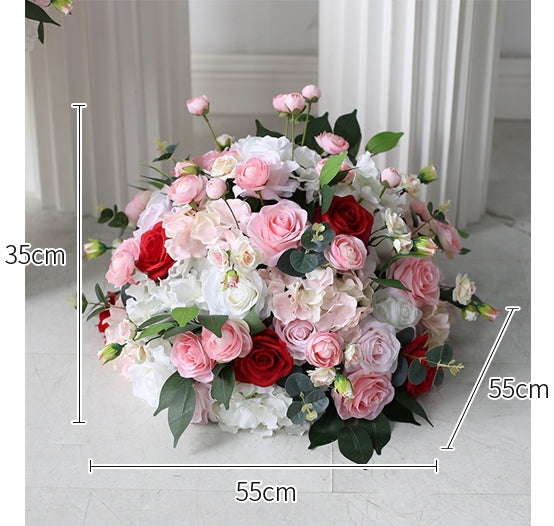 Decoración Floral de Boda Bola de Flores Artificiales Elegante Arreglo de Flores Falsas para Pasillo de Boda, Ceremonia, Banquete y Decoración de Eventos FA-228