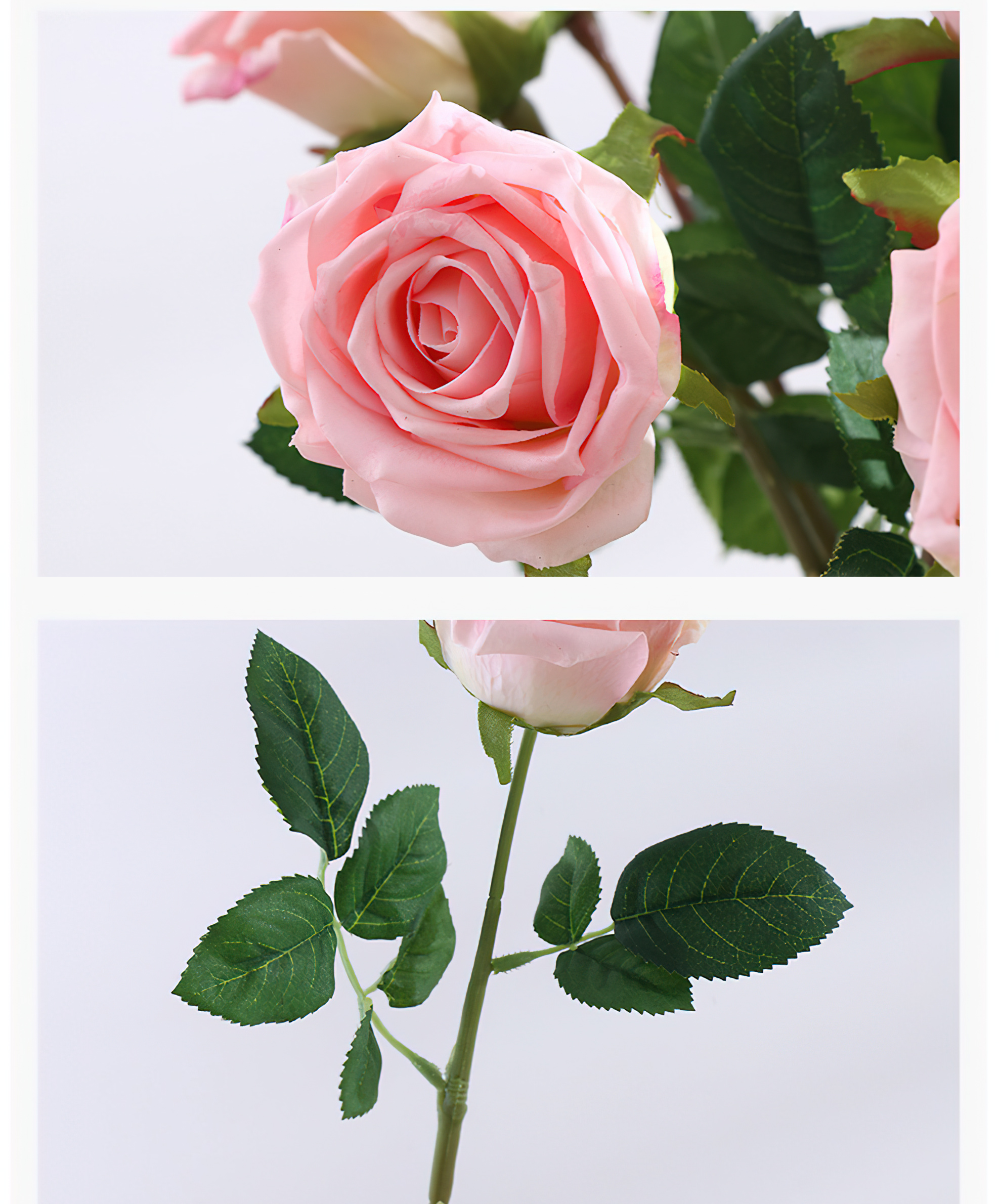 ヨーロッパスタイルのローズフェイクブーケ - プレミアムな保湿感のある人工のバラで、ホーム、リビングルーム、ダイニングの装飾に最適 - エレガントなウェディングの装飾品と豪華な小道具