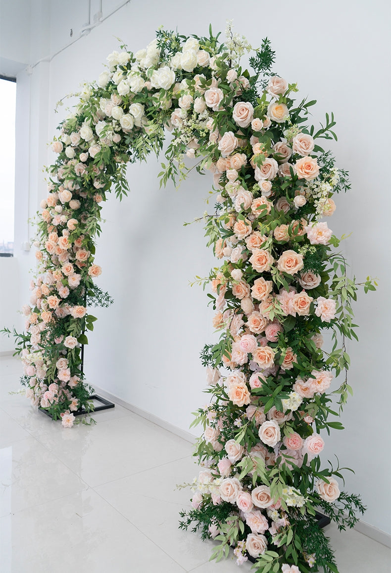 Arco de Flores Artificiales Inspirado en Monet – Fondo Colorido Impresionista para Bodas, Ceremonias o Eventos VA-366