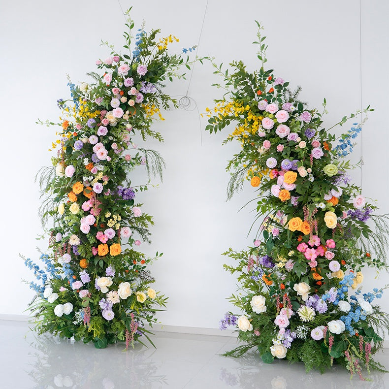 Eleganter Blumenbogen in Mondform für die Hochzeitszeremonie – Künstlicher Blumenbogen für Hochzeiten, Veranstaltungen und besondere Anlässe