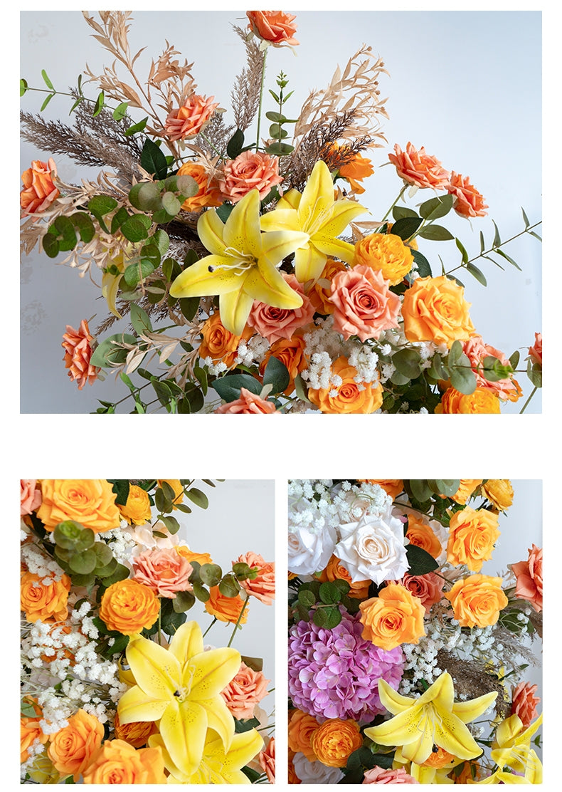 Eleganter Blumenbogen in Mondform für die Hochzeitszeremonie – Künstlicher Blumenbogen für Hochzeiten, Veranstaltungen und besondere Anlässe