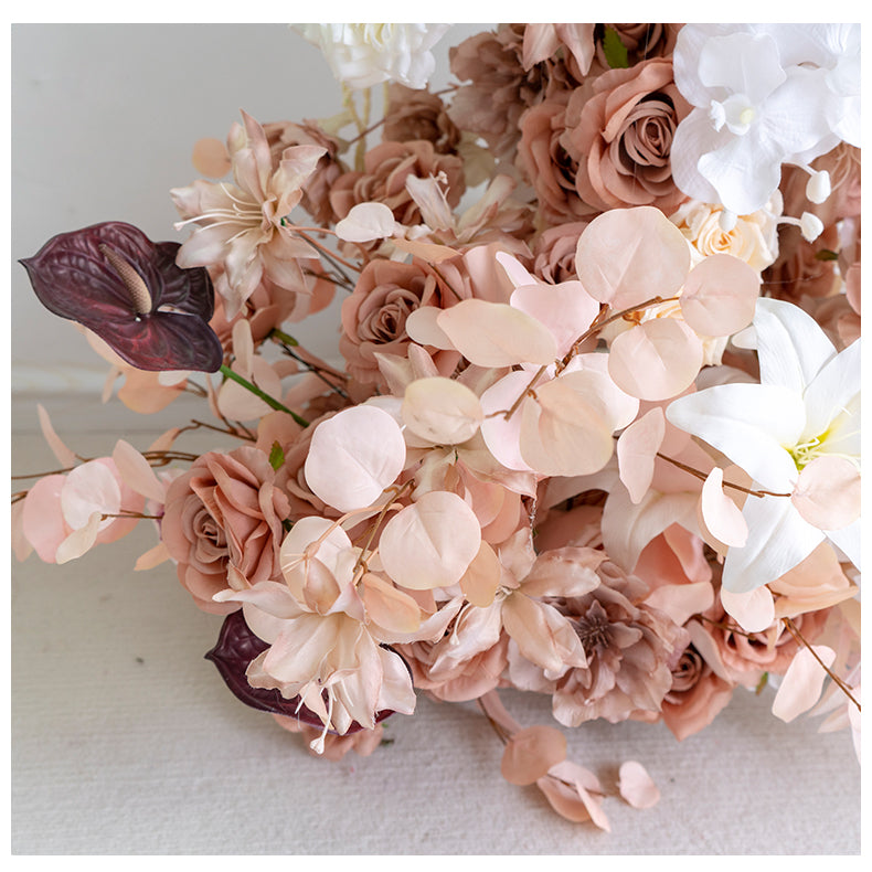 Arche florale élégante en forme de lune pour cérémonie de mariage - Arche de fleurs artificielles pour mariages, événements et occasions spéciales