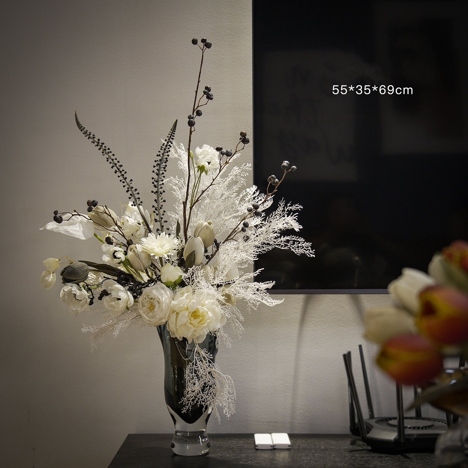 Wabi-Sabi Style Artificial Bouquet | Minimalist Faux Flower Arrangement for Timeless Wedding & Interior Decor VB-208 (Without Vase)