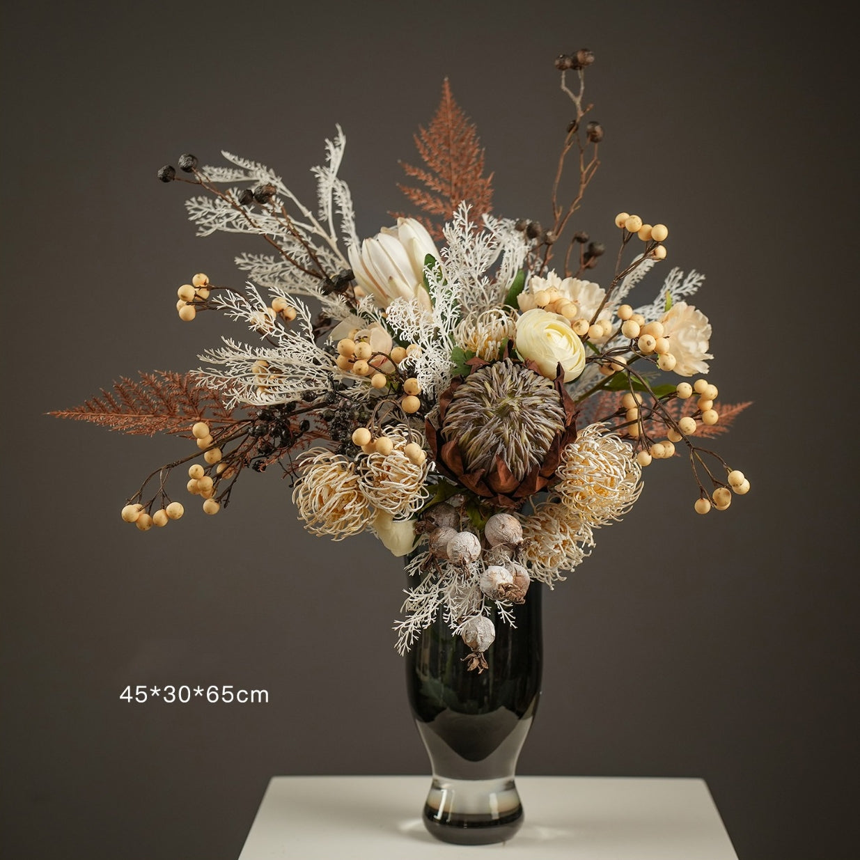 Wabi-Sabi Style Artificial Bouquet | Minimalist Faux Flower Arrangement for Timeless Wedding & Interior Decor VB-208 (Without Vase)